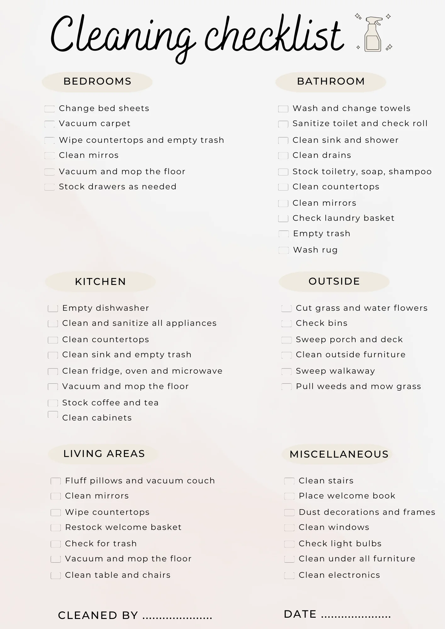 The Cleaning Checklist preview