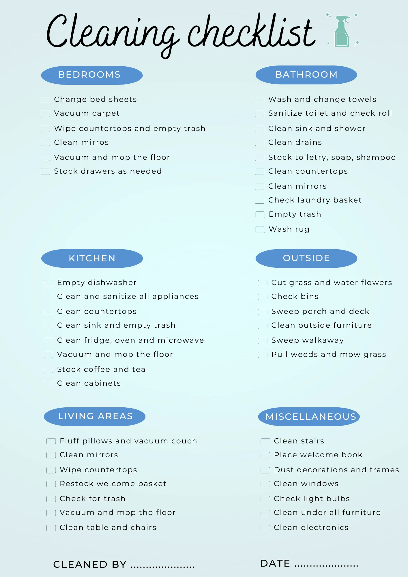 The Cleaning Checklist preview