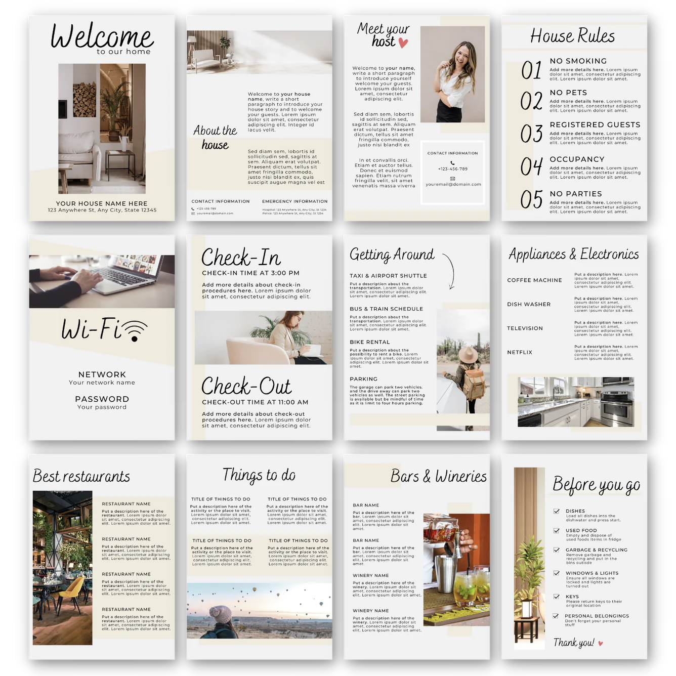 BnB Welcome Book Template — English preview